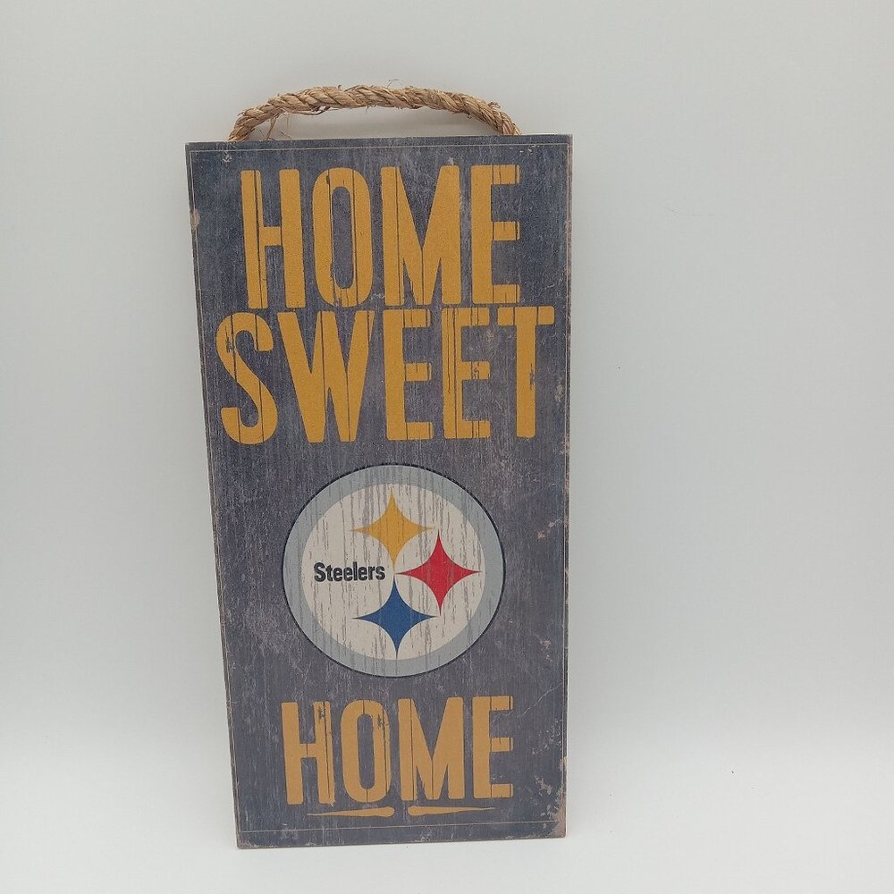 Indoor Wooden Sign Home Sweet Home Pittsburgh Steelers